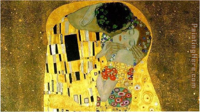 The kiss cropped painting - Gustav Klimt The kiss cropped art painting
